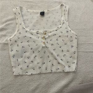 Floral Cream/white tank Top